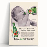 Retro 7-Up Baby Ad – Vintage Print for Nostalgic Wall Art