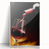 Kitchen Wall Art - Elegant Red Wine Pouring Modern Kitchen Art
