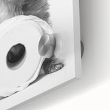 Bathroom Wall Art - Adorable Dog with Toilet Paper Roll