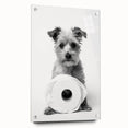Bathroom Wall Art - Adorable Dog with Toilet Paper Roll
