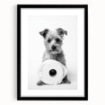 Bathroom Wall Art - Adorable Dog with Toilet Paper Roll