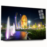 Large abstract wall art depicting an Algerian landscape in muted earth tones on acrylic glass.