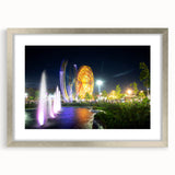 Abstract art print depicting an Algerian landscape in muted earth tones on a framed canvas, suitable for dining room decor.