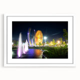 Extra large abstract art print of an Algerian landscape in muted earth tones, framed with a white mat.