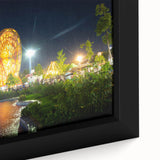 Extra large framed canvas featuring a textured depiction of an Algerian landscape in black with colorful accents.