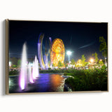 Framed canvas of a vintage-style Algerian landscape, featuring golden hues with black accents, ideal for living room decor.