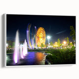 Framed canvas wall art depicting a vintage-style Algerian landscape in muted earth tones, ideal for bedroom decor.