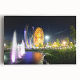 Black and white large art print of Algerian scenery on stretched canvas, ideal for kitchen wall art.