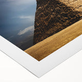 Art deco poster of Egyptian scenery on rolled canvas, with muted earth tones, ideal for dining room wall art.