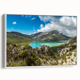 Framed canvas featuring a vintage Ethiopian landscape in muted earth tones, ideal for bedroom wall art.