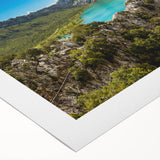 Art deco poster of an Ethiopian landscape on rolled canvas, featuring earthy tones, ideal for dining room decor.