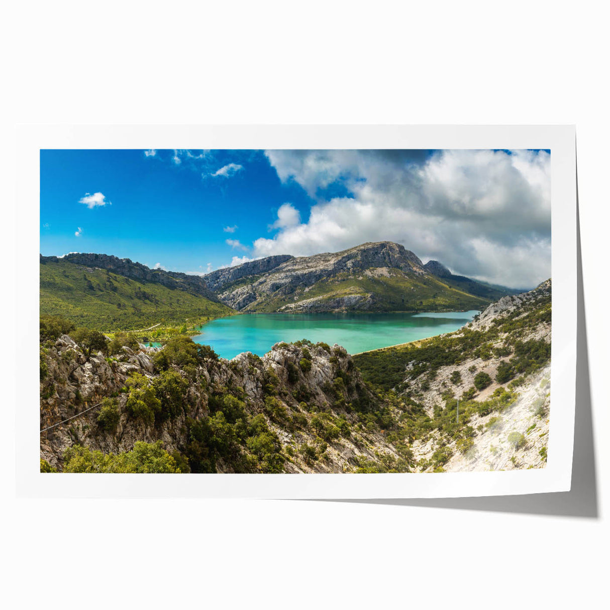 Extra large rolled print of an Ethiopian landscape featuring vibrant greenery and floral elements.