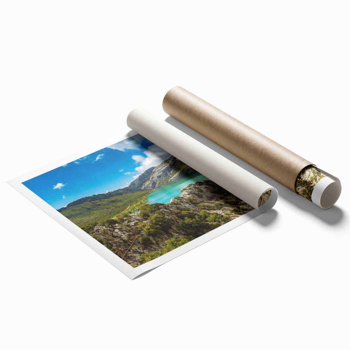 Extra large rolled print of an Ethiopian landscape in muted earth tones, ideal for classy bathroom wall art.