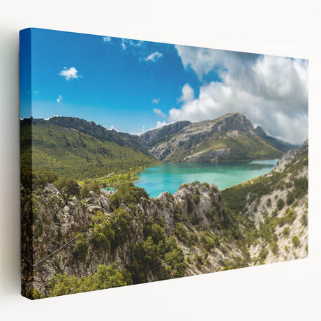 Large canvas print featuring a serene Ethiopian landscape in earthy tones, ideal for kitchen wall art.