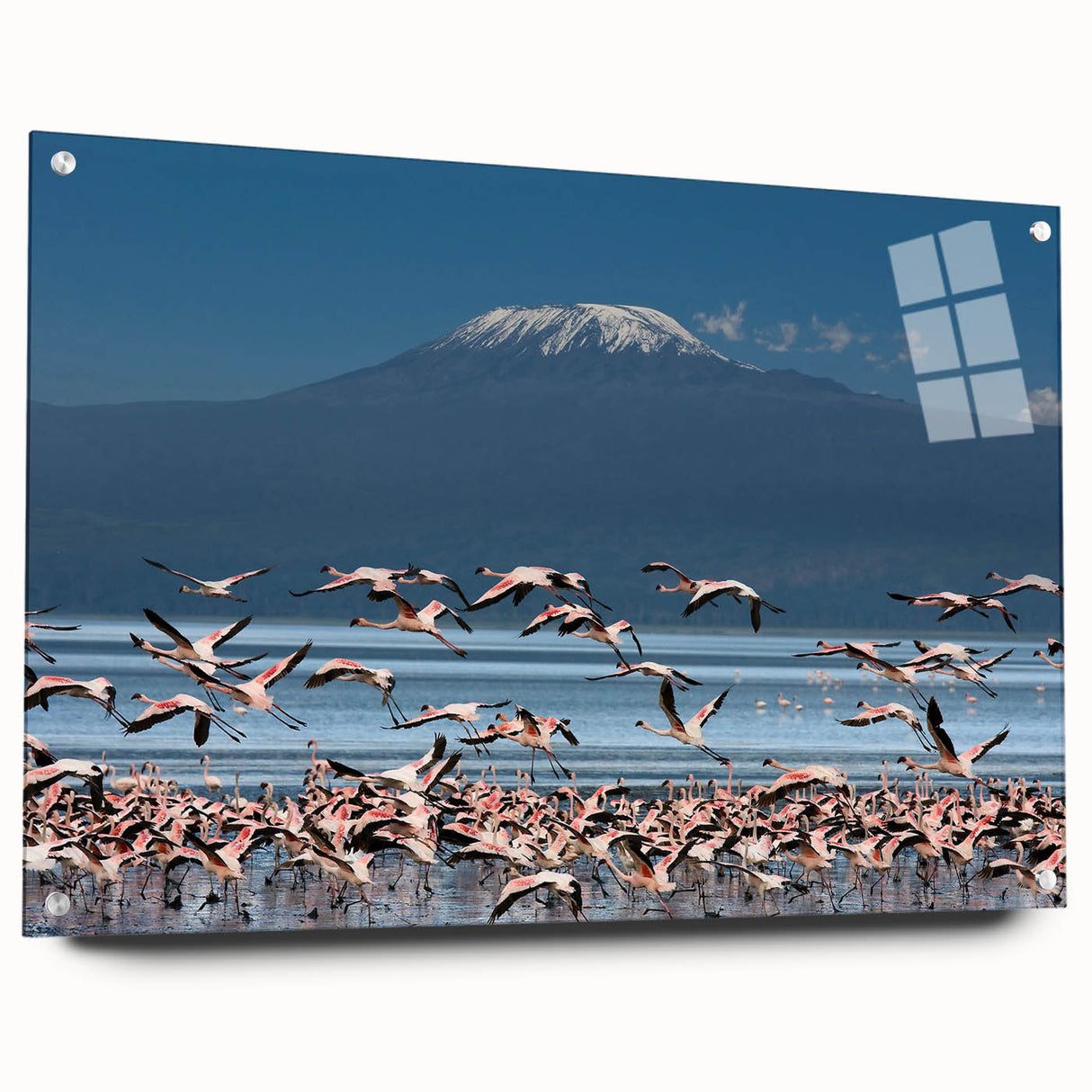 Acrylic print of a Kenyan landscape, featuring warm earth tones and a serene setting, ideal for dining room decor.