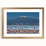 Textured abstract art print of a Kenyan landscape, using gold and earth tones on a framed canvas, ideal for bedroom art.