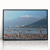 Large abstract wall art depicting the Kenyan scenery in black and white tones on a framed acrylic.