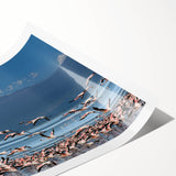 Extra large wall art featuring line art flowers and abstract floral designs in neutral tones on a rolled canvas.