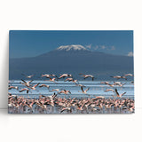 Black and white photo of an African savannah on stretched canvas, suitable as large kitchen wall art or for bedroom ambiance.