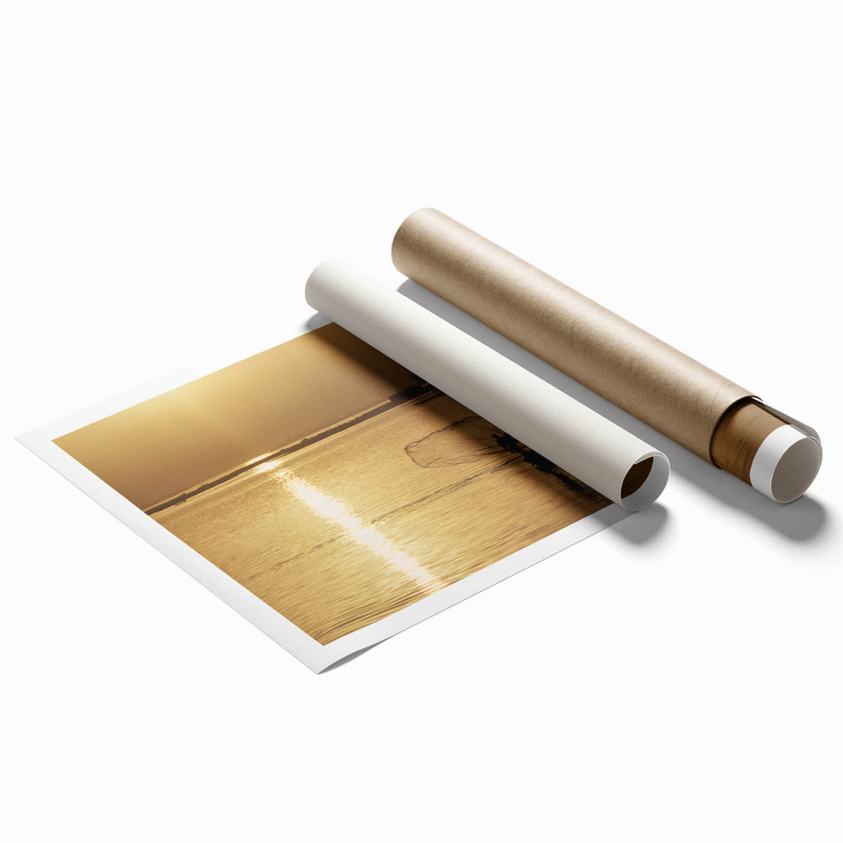 Extra large rolled print of a serene Mali landscape with muted earth tones, ideal for classy bathroom wall art.