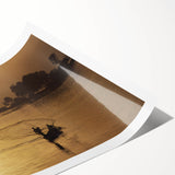 Extra large wall art featuring line art flowers in soft pastel hues on a rolled canvas.