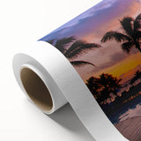 Art deco poster of a serene Mauritius landscape in pastel shades on rolled canvas, ideal for nursery wall art.