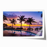 Extra large rolled print featuring a scenic view of Mauritius with vibrant green and blue tones.