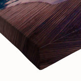 Large art depicting a black and white landscape of Mauritius on stretched canvas, suitable for bedroom wall decor.