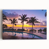 Black and white stretched canvas of an African landscape, ideal for kitchen art.