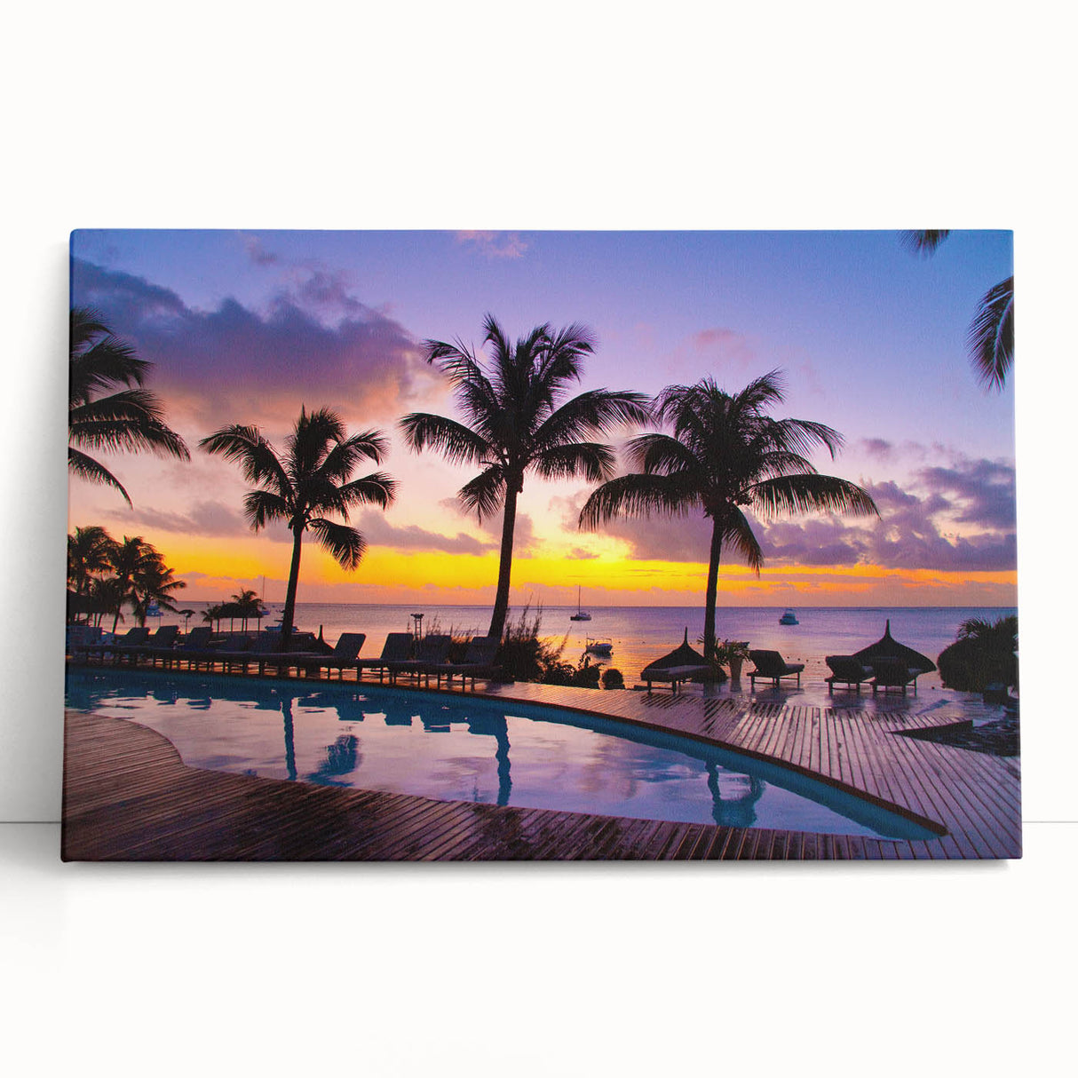 Black and white stretched canvas featuring a serene African landscape, ideal for kitchen wall art or bedroom ambiance.