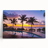 Black and white stretched canvas featuring a serene African landscape, ideal for kitchen wall art or bedroom ambiance.