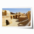Rolled print of Moroccan scenery with vibrant earth tones, ideal for art wall dining room.