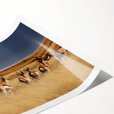 Extra large wall art featuring line art flowers in muted earth tones on a rolled print, ideal for large living room decor.