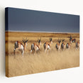 Panoramic canvas print of a Namibian landscape in earthy tones, suitable as large kitchen wall art.