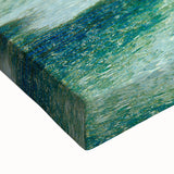 Large art featuring a black and white landscape of the Seychelles on stretched canvas, ideal for bedroom wall decor.