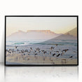 Large abstract wall art depicting a stylized South African landscape in muted earth tones on a framed acrylic.