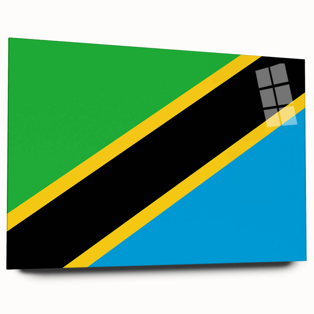 Acrylic print of a Tanzanian landscape in earth tones, ideal for bedroom or dining room art.