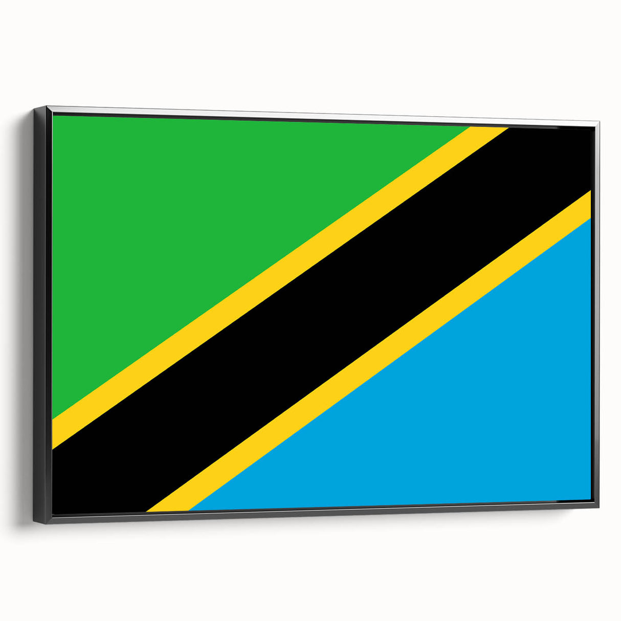 Black and white framed canvas of a Tanzanian landscape, ideal for bedroom wall decor.