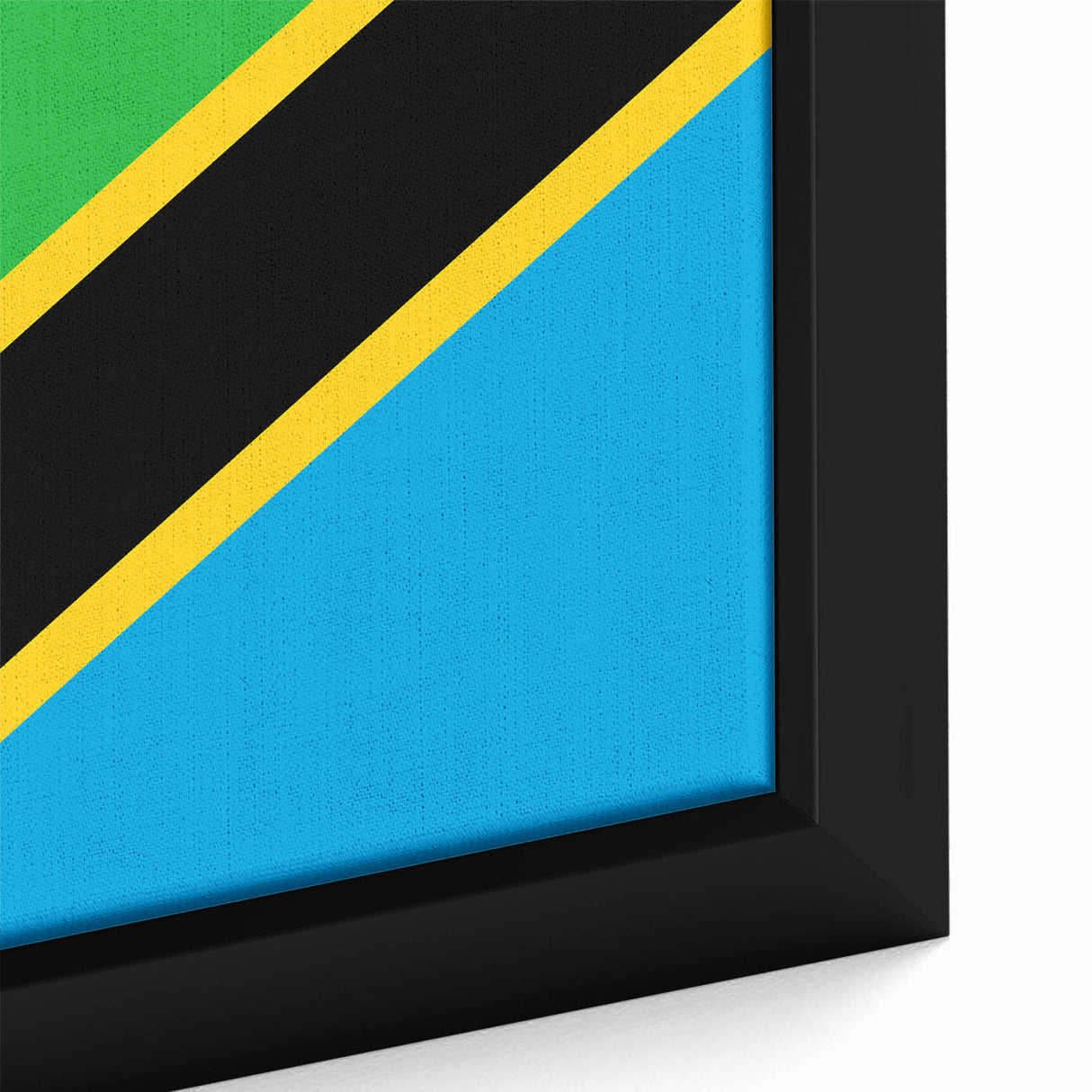 Extra large framed canvas featuring a textured, colorful African landscape in primarily black tones.