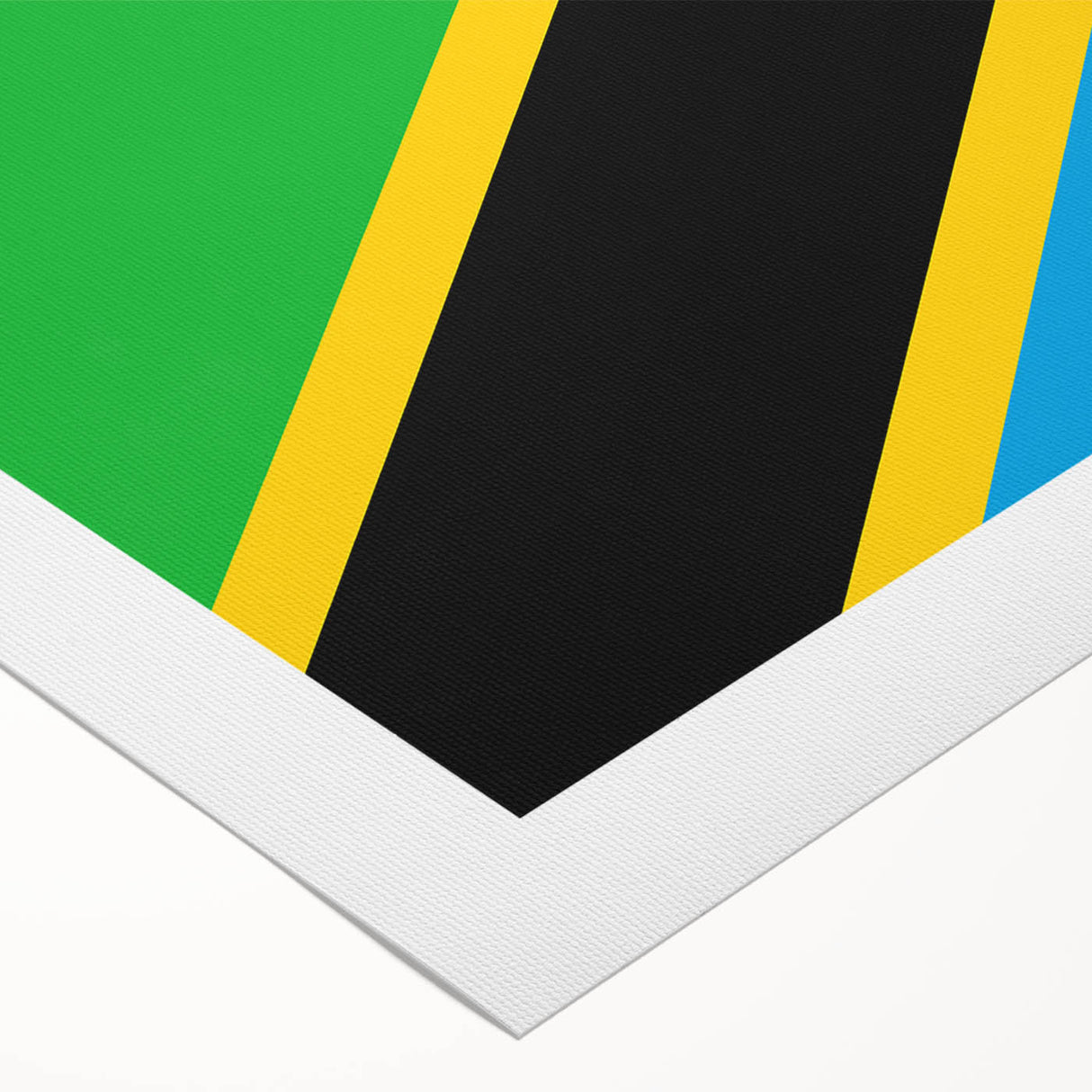Art deco poster of a Tanzanian landscape on rolled canvas, featuring earthy tones, ideal for dining room wall art.