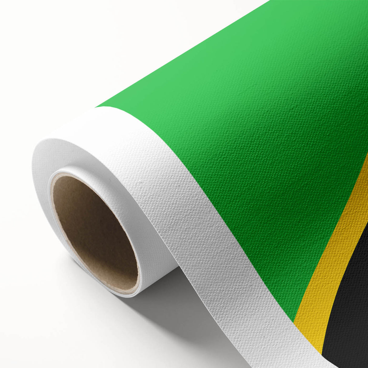 Art deco poster of African scenery on rolled canvas, featuring muted earth tones.