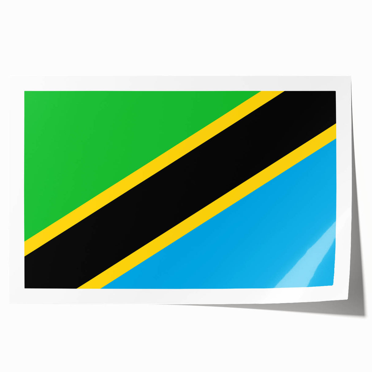Extra large rolled print of a Tanzanian landscape with vibrant greenery and distant mountains.