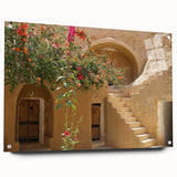 Acrylic print of a Tunisian landscape with earthy tones, suitable for bedroom or dining room decor.