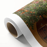 Art deco poster featuring a serene Tunisian landscape in soft pastel colors on rolled canvas, ideal for nursery wall art.