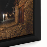 Extra large framed canvas featuring a textured, colorful abstract design on a black background, ideal for living room decor.