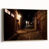 Framed canvas wall art depicting a vintage-style landscape painting of an Azerbaijani scenery.