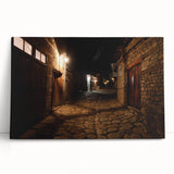 Large black and white photograph of an Azerbaijani landscape on stretched canvas.