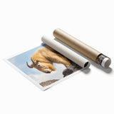 Extra large rolled print of serene Bhutanese landscape with floral elements in muted earth tones.