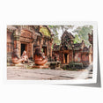 Extra large rolled print of a Cambodian landscape with lush greenery and temples, ideal for art wall dining room.