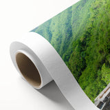 Art deco poster of the Great Wall of China in muted earth tones on rolled canvas.